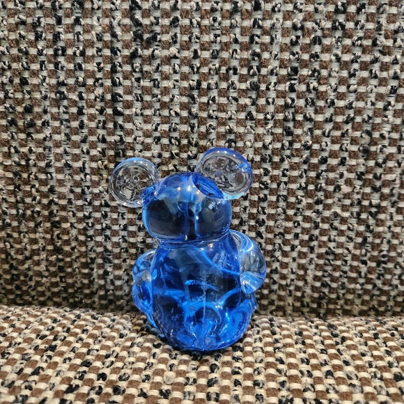 3.5" Heavy Blue Glass Mouse Paperweight - Picture 3 of 5